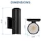Luxrite Modern Cylinder LED Up and Down Outdoor Wall Light 5CCT 2700K-5000K Waterproof 20W 1800LM ETL LR40335-1PK - alternate 4